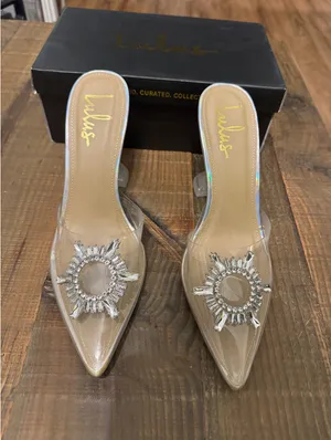 Lulus Silver Holographic Pointed Toe Heels thumbnail 1