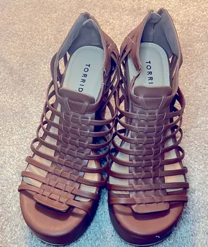 Torrid wedge sandal tall brown size 10w neutral thumbnail 1