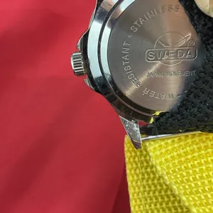 Black Yellow & Silver Toned Wristwatch Luminous Hands‎ New Battery thumbnail 3