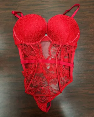 Victoria’s Secret Red Lace Bombshell Teddy Lingerie Size Large thumbnail 1