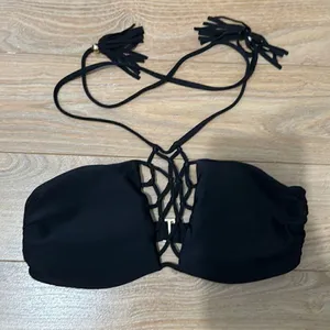 Abercrombie and fitch‎ black crochet bikini top size small thumbnail 1