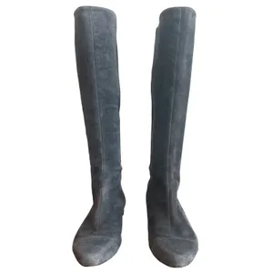 Tory Burch Grey Suede Cap Toe Stretch Back Riding Boots 8.5 thumbnail 2