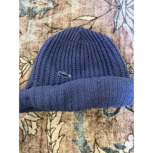 Vintage IZOD Lacoste Knit Scarf Hat Combo 100% Orlon Blue 80s Made USA thumbnail 6