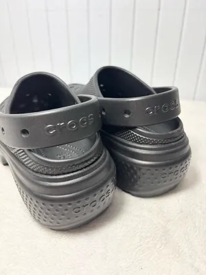 Crocs Stomp platform‎ Black Clogs mens 7 women's 9 triple black elevated NEW thumbnail 10