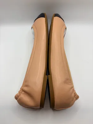 Coach Bonnie Leather Ballet Flats 8.5B Nude Pink Black Cap Toe Quiet Luxury Preppy thumbnail 6
