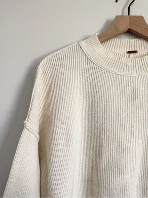 Free People Cream Easy Street Cropped Pullover XS thumbnail 5