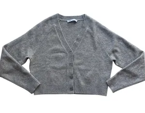 Zara Cropped Gray Cardigan size Medium thumbnail 1