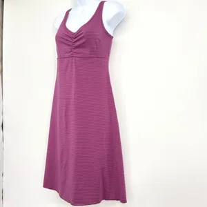 prAna Rebecca Athletic Dress Women XS‎ Purple Gray Striped Lattice Shelf Bra thumbnail 4
