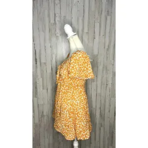 MINKPINK Women's Size‎ Small Sun Valley Orange V-Neck Floral Mini Dress thumbnail 8