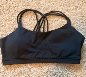 Black Strappy Sports Bra thumbnail 1