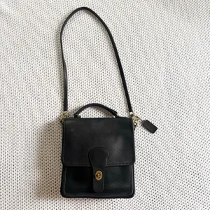 Coach Blue Leather Vintage Slim Station Shoulder Top Handle Flap Turn Lock Bag thumbnail 4