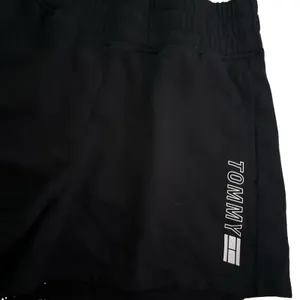 Tommy Hilfiger Athletic Shorts Size S Black Wide Leg Elastic Waist Logo Pockets thumbnail 2