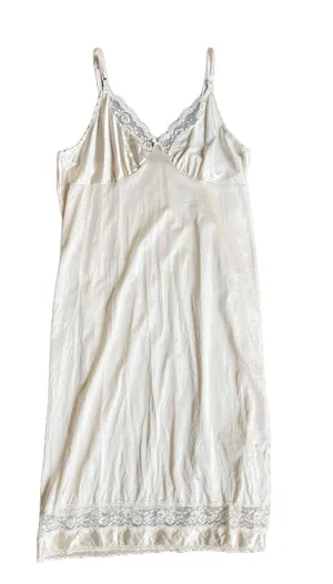Vintage 80s White Lace Slip Dress 🔥 thumbnail 1