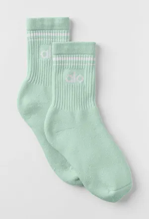 ALO Yoga Unisex Half-Crew Throwback Sock NWT Spearmint Size Large Brand New thumbnail 1