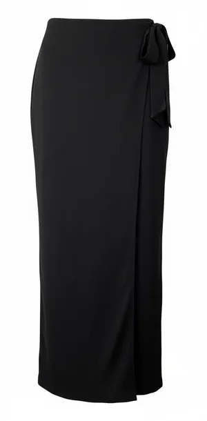 Halara Black High Waisted Side Tie Wrap 2-in-1 Maxi Skirt Wide Leg Pants Size S thumbnail 1
