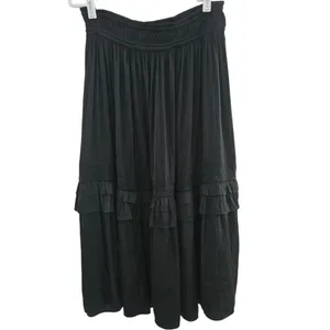 Current Air Anthropologie Black Tiered Maxi Skirt with Ruffle Detail Size Meduim thumbnail 3