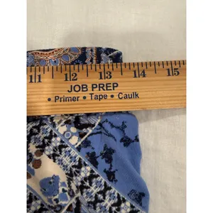 Free People Mini Skirt Womens Small Blue Geometric Print Ruched Detailed Pull On thumbnail 9
