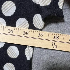 Ann Taylor Top Modal Cotton Black White Polka Dot Scoop Neck Short Sleeve M‎ thumbnail 5