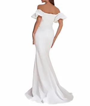 Boutique White Off-The-Shoulder Prom/Formal Dress Maxi thumbnail 2
