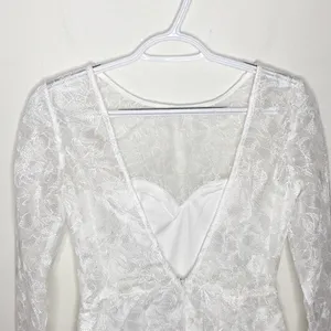 Lulus My Clarity Ivory Mesh Floral Embroidered Romper size S thumbnail 6