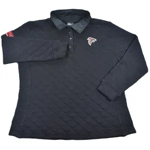 Atlanta Falcons 24 Reserve Quilted Snap Mock Neck Pullover Sweatshirt Black XL thumbnail 1