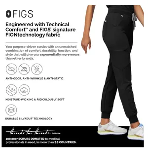 FIGS Jogger Style Technical Collection Scrub Pants in Black thumbnail 2