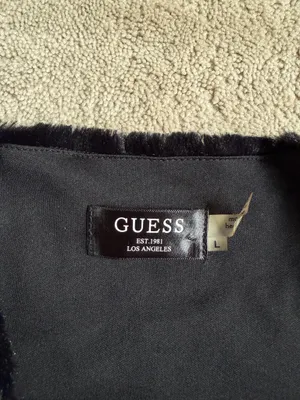 GUESS Black Faux Fur Sequin Vest – Size L thumbnail 3