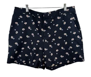 Banana Republic Navy Flower 5in‎ inseam shorts NWT size 14 thumbnail 1