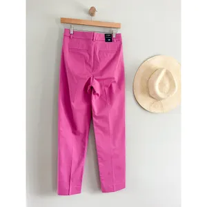 J Crew Factory | NWT | Kallie straight-leg pant | Vivid Fuchsia Pink | Sz 0T thumbnail 6