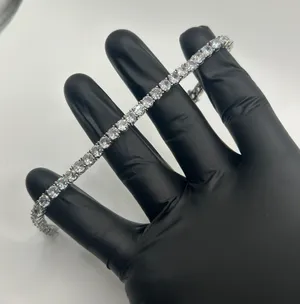 Moissanite Tennis Bracelet Silver 5mm 8 Inch Brand New VVS1 Crazy Shine No Pass thumbnail 1