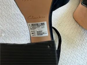 Clarks Sheer 100 Strap Pump Mary Jane Platform Shoes 10 Black Suede NEW thumbnail 7