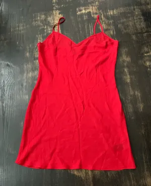Women’s Lauren Ralph Lauren Red Slip Dress Camisole Classic Silky Nightwear 16 thumbnail 1
