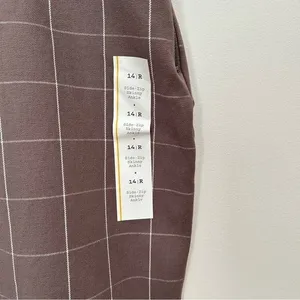 A New Day Brown White Ankle Pants 14R High Rise Stretch NWT work career dress thumbnail 2
