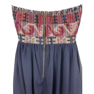 Ya Losangeles Strapless Aztec Print Tapestry Top Silk Blend Lined Bottom Dress L thumbnail 5