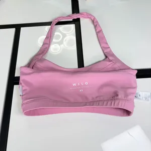 WILO The Label Pink Ribbed Halter Crop Top / Sports Bra - Size XS 🌸✨ thumbnail 7