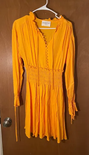 Claudie pierlot orange long sleeve dress thumbnail 1