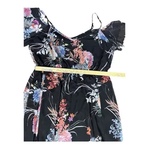 City Chic Black Floral Maxi Dress Size XL/22 Cold Shoulder Summer thumbnail 8