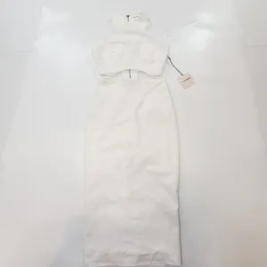 Superdown Andres Midi Dress in Ivory XXS thumbnail 2