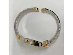 Anne Klein women’s two tone cuff bracelet watch 33mm round quartz 7” running thumbnail 7