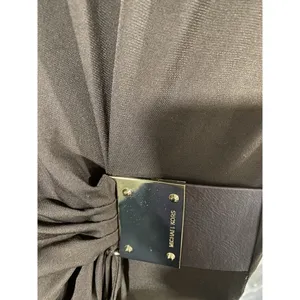 Michael Kors Faux Wrap Dress Brown Gold MK Buckle NWT M thumbnail 7