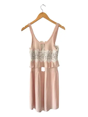 For Love & Lemons Pink Lace Mini Dress Size Small Romantic Coquette thumbnail 2
