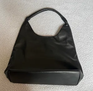 Forever 21 Black faux leather hobo bag with structured design and minimalist style thumbnail 1