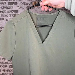 Figs | women olive green scrub top thumbnail 2