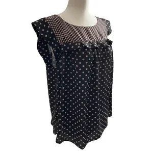 Loft Women Size Medium Polka Dot Sleeveless Shirt Top 2-472P thumbnail 2