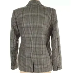 ✨Talbots Wool Sz 14 Blazer Green Beige Plaid Lambswool✨ thumbnail 2