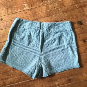 Free People 2 smoky blue embossed textured shorts thumbnail 4