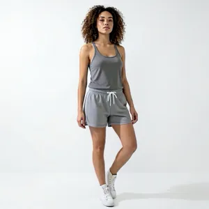 Free People Ribbed Swing Tank Gray Flowy Flare Stretch Casual Top Size XS thumbnail 4