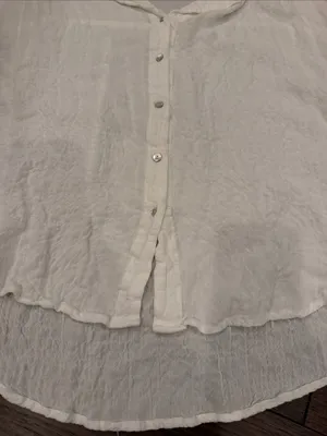 Jane and Delancey White Button-Front Women's Blouse Size Large - C73-008 thumbnail 3