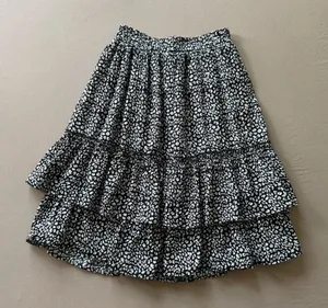 Leopard Print Tiered Peasant Skirt Black Size XS thumbnail 1