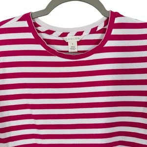 Caslon Womens Striped Long Sleeve Crew Neck T‎ Shirt Size M Pink White Casual thumbnail 5